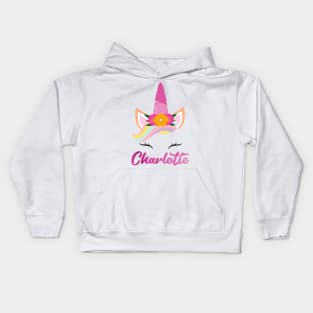 Name charlotte unicone awesome gift Kids Hoodie